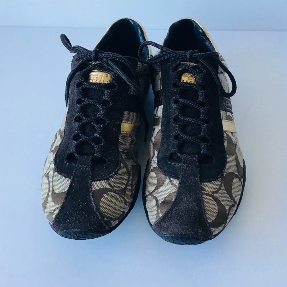 Coach woman’s Sneakers Brown Gold Size 6M - Picture 4 of 8